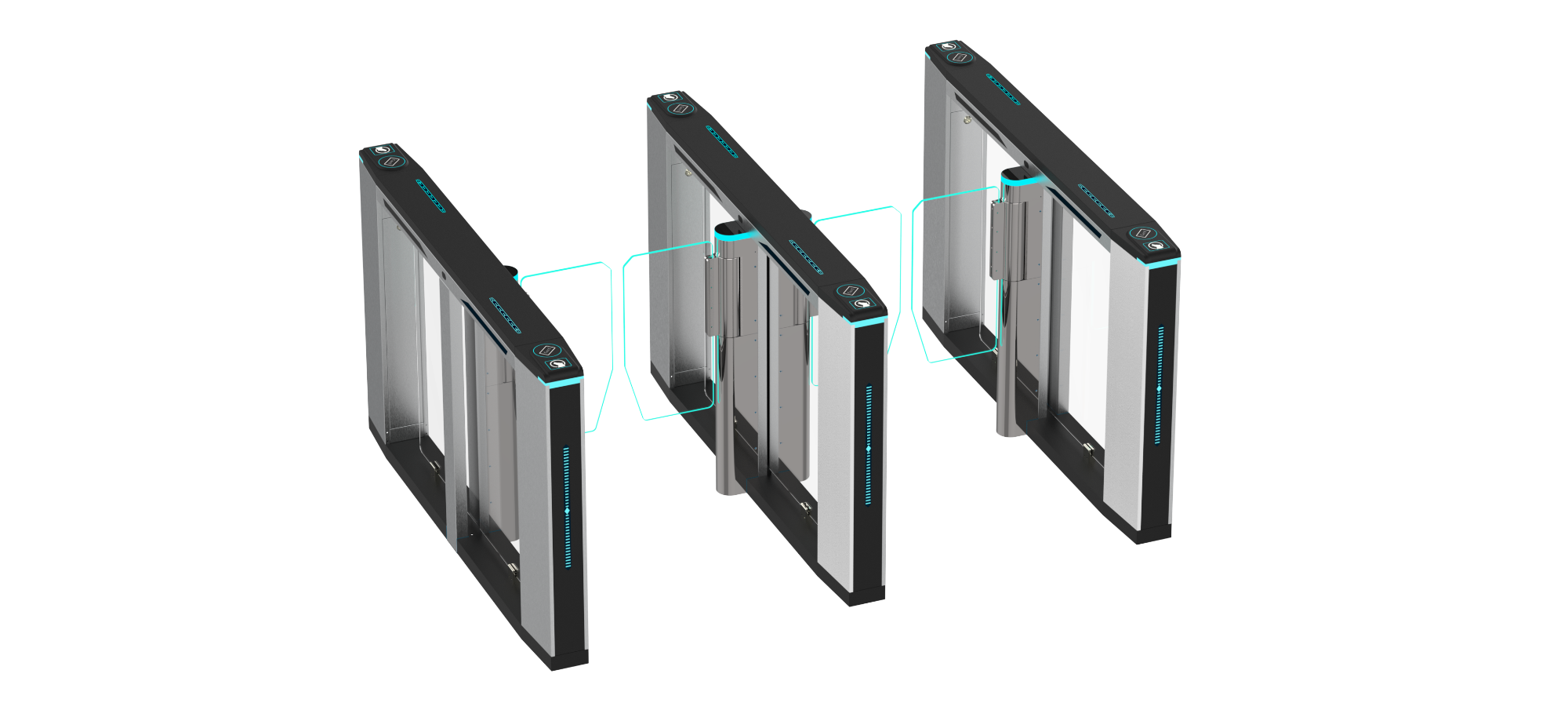Cardlan Swing barrier gate High Quality Swing Barrier Turnstile Gate With Qr Code Nfc Turnstile Barrier Speed Gates Access Control System Rfid Reader For Gym And Hote