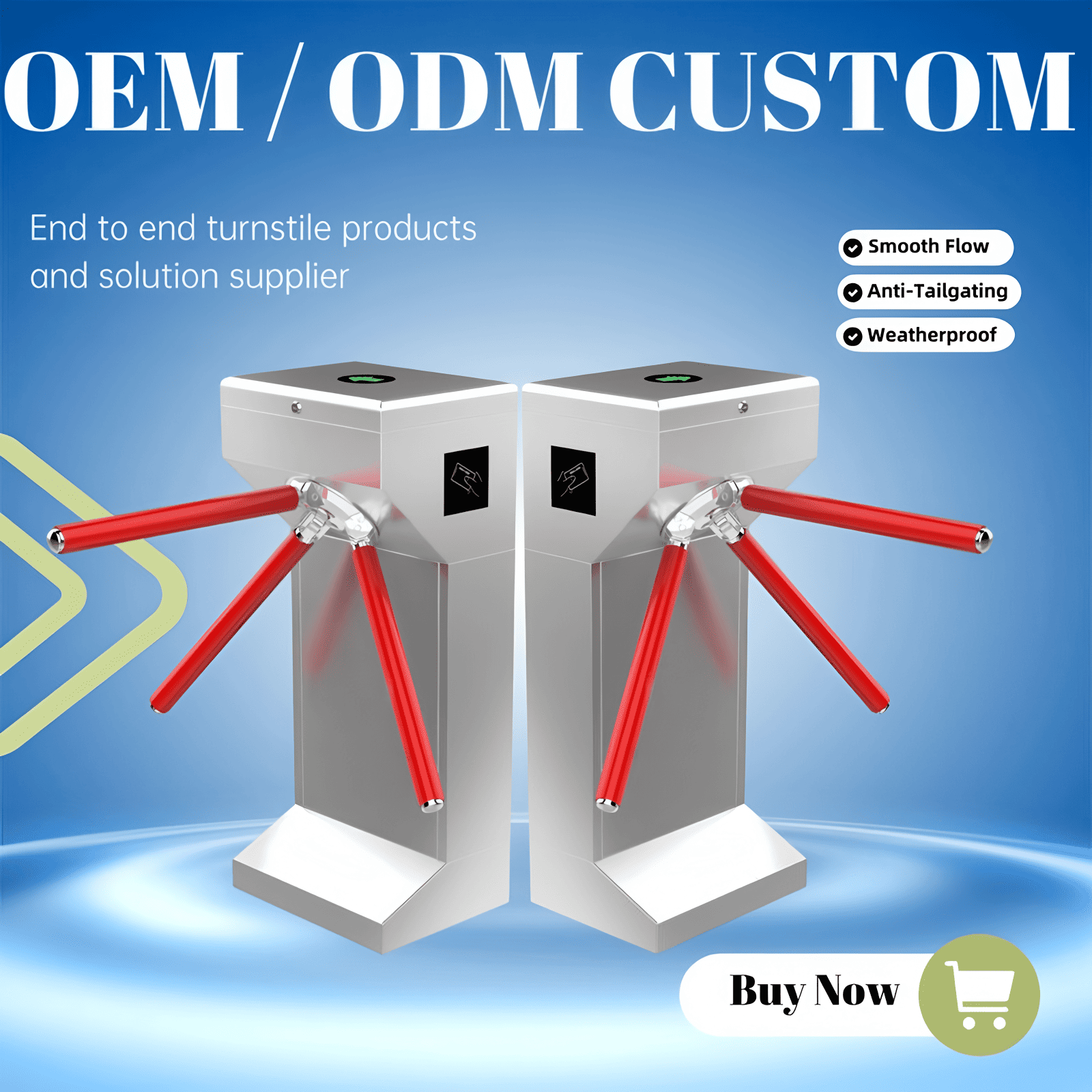 Cardlan Automatic Security Barrier Gate System Turnstile With Qr Code & Rfid Card Reader
