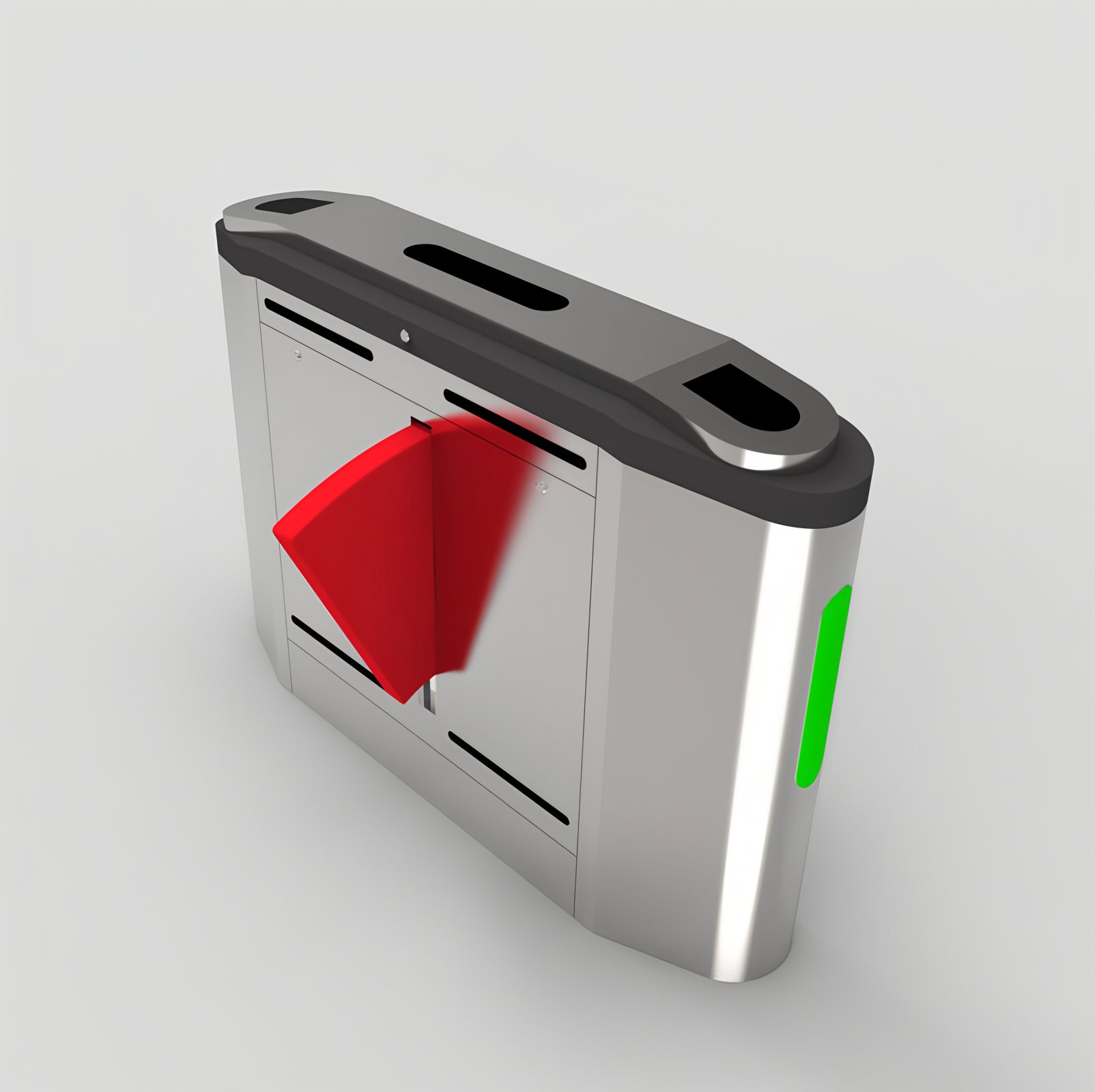 Rs485 Flap Barrier Turnstile Face / Fingerprint / Rfid Card Reader Support Single / Dual Lane