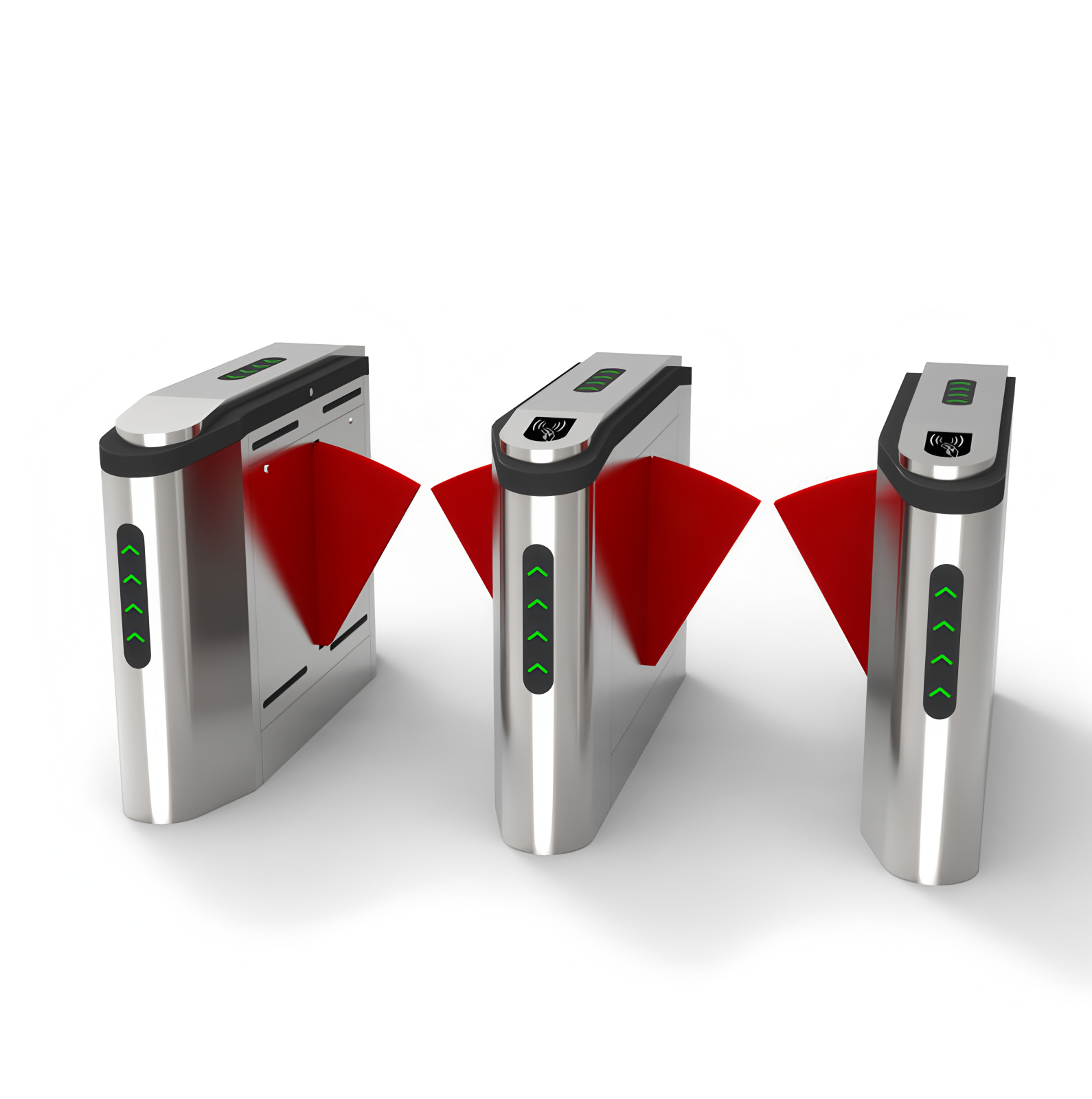 Rs485 Flap Barrier Turnstile Face / Fingerprint / Rfid Card Reader Support Single / Dual Lane