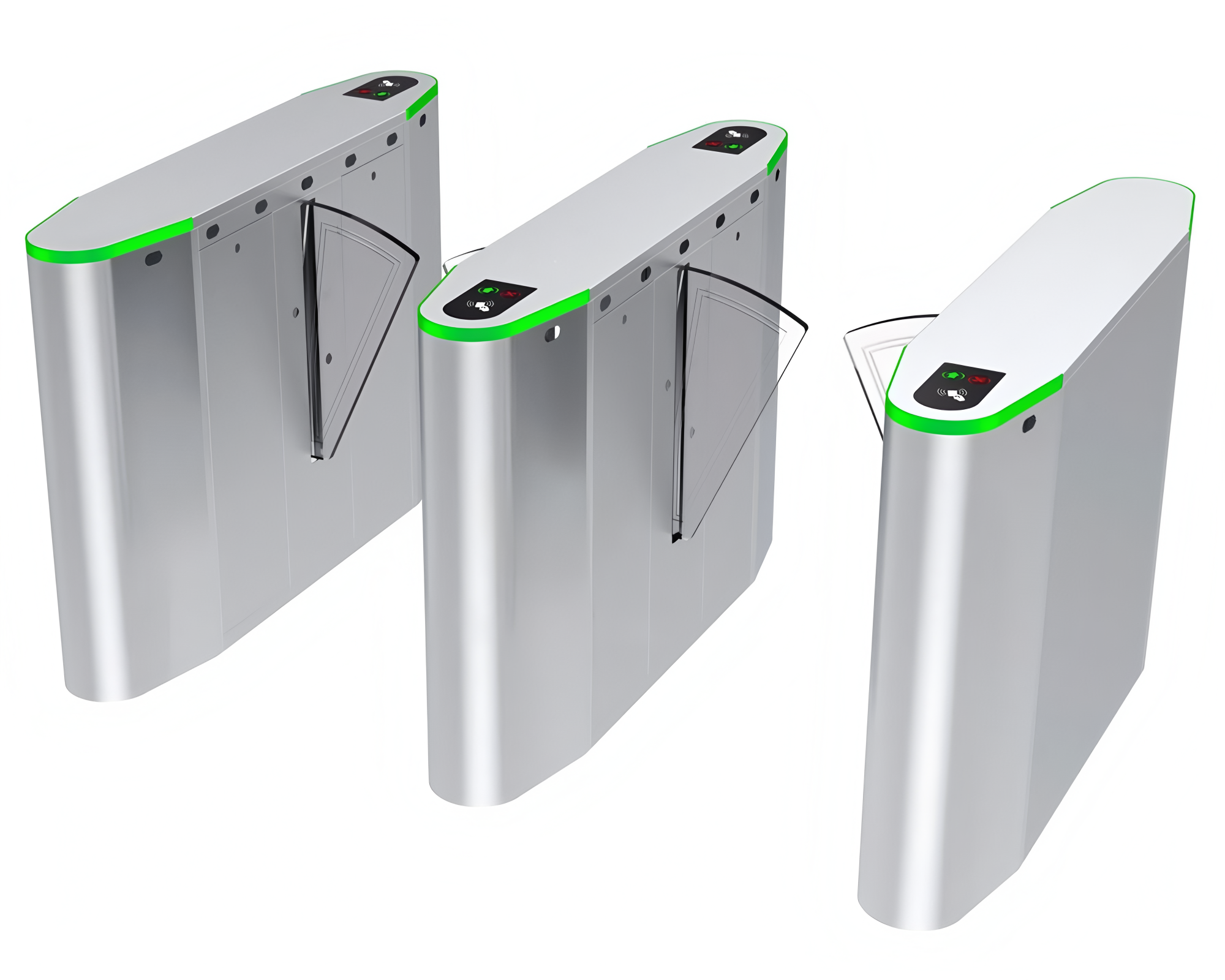 12V Level Signal Stainless Steel Turnstiles Flap Gate Barrier 1.5mm Housing