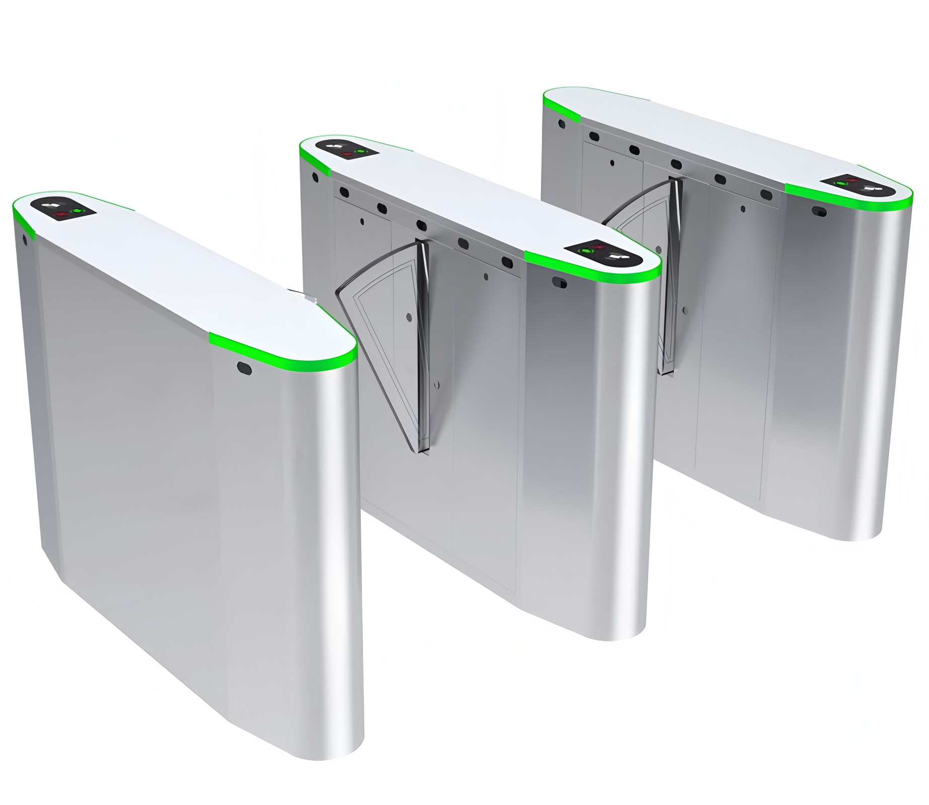 12V Level Signal Stainless Steel Turnstiles Flap Gate Barrier 1.5mm Housing