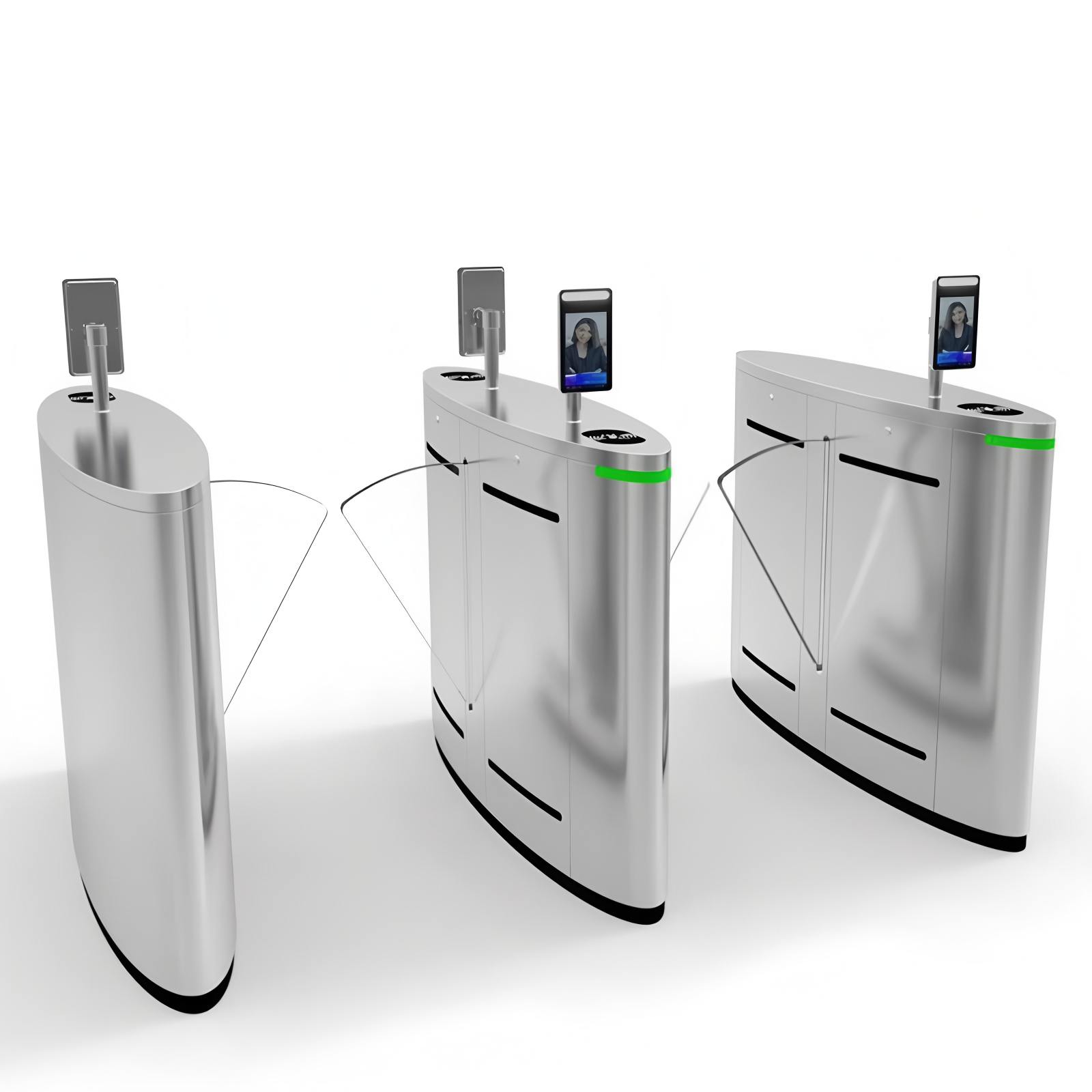 Acrylic Arm Flap Barrier Turnstile With Fingerprint 40 Persons/Min