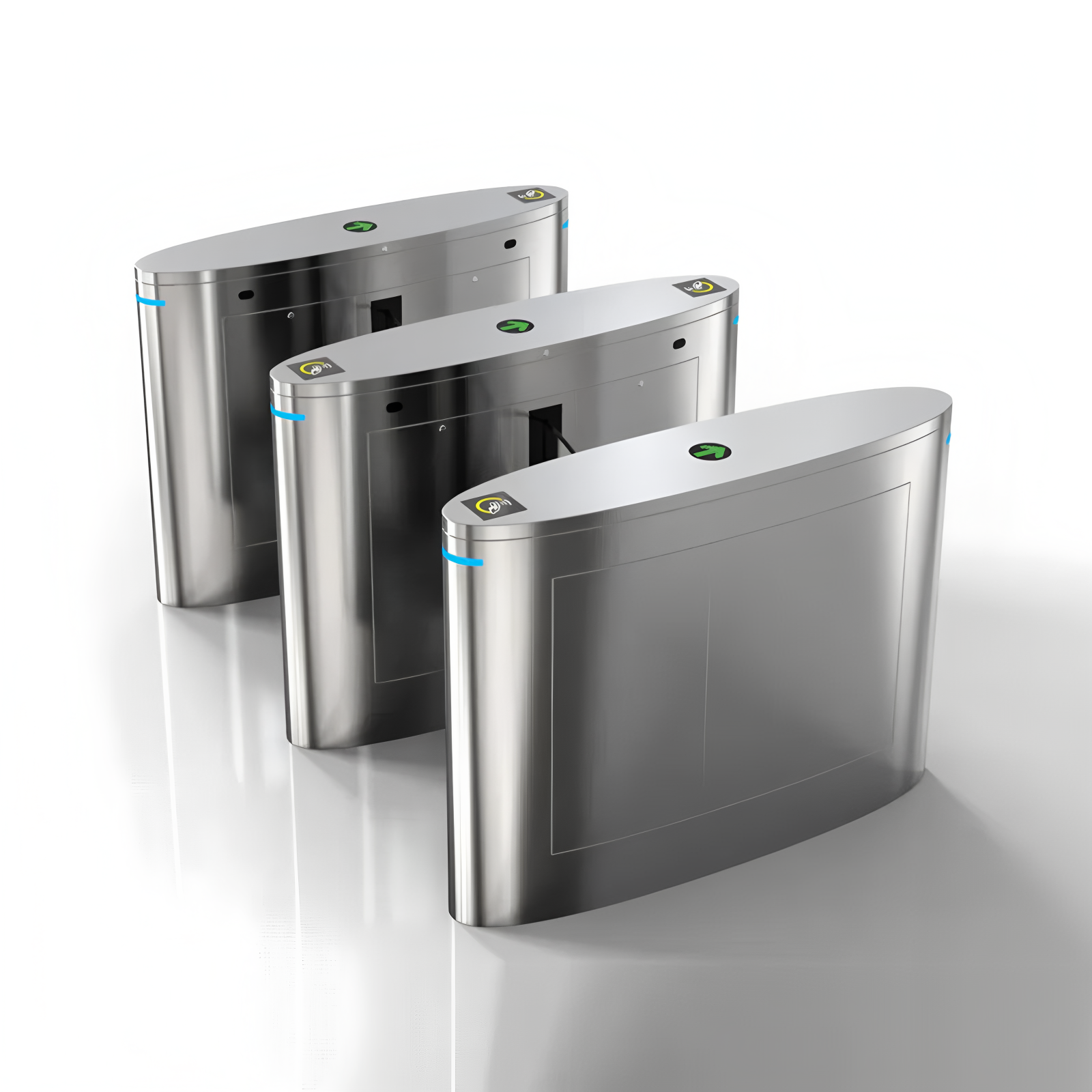 304 Grade Stainless Steel Access Control Turnstile Flap Barrier AC220V 50HZ