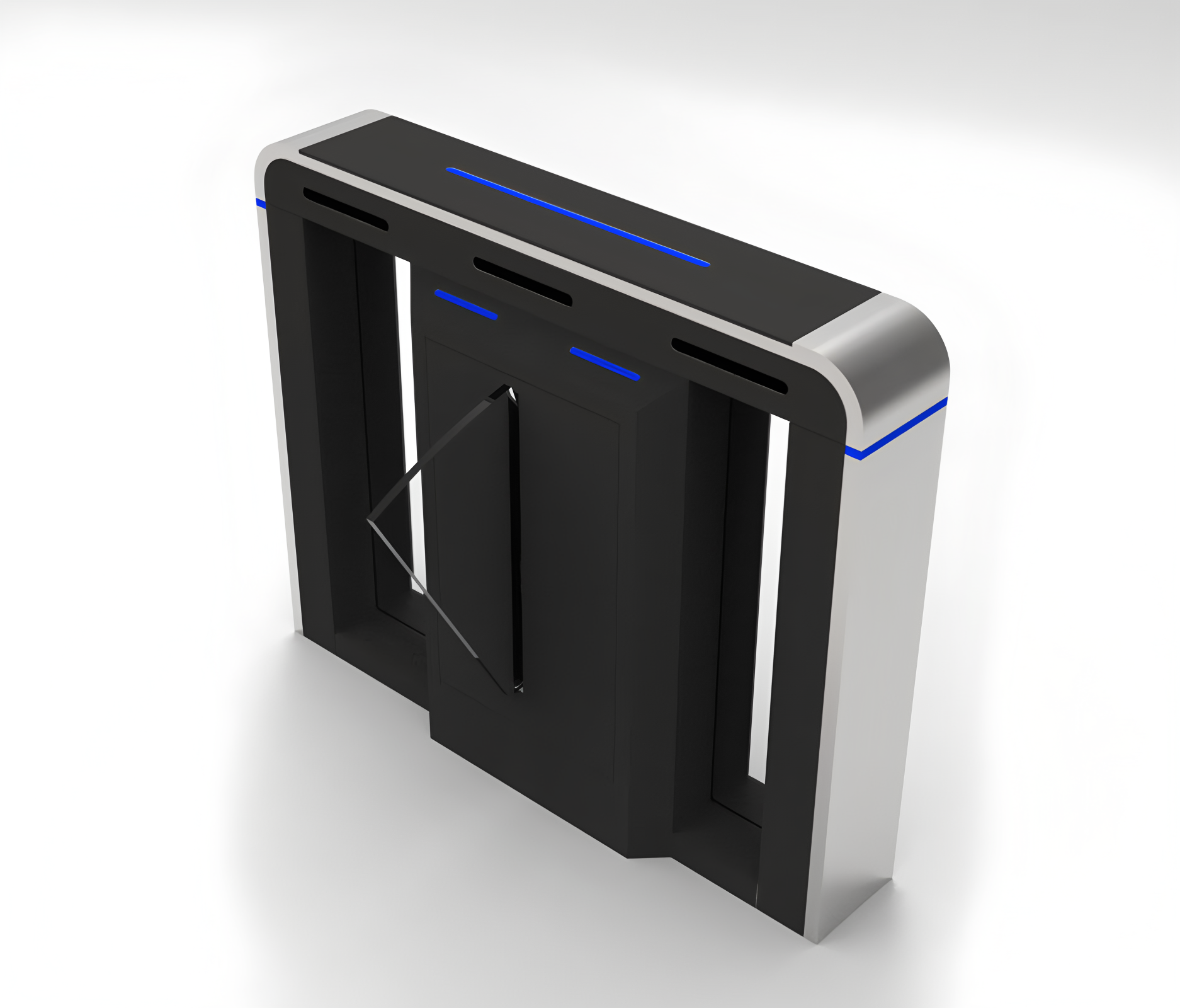New Design Pedestrian Flap Turnstile Access Control Entry Systems With Card Reader For Building Office