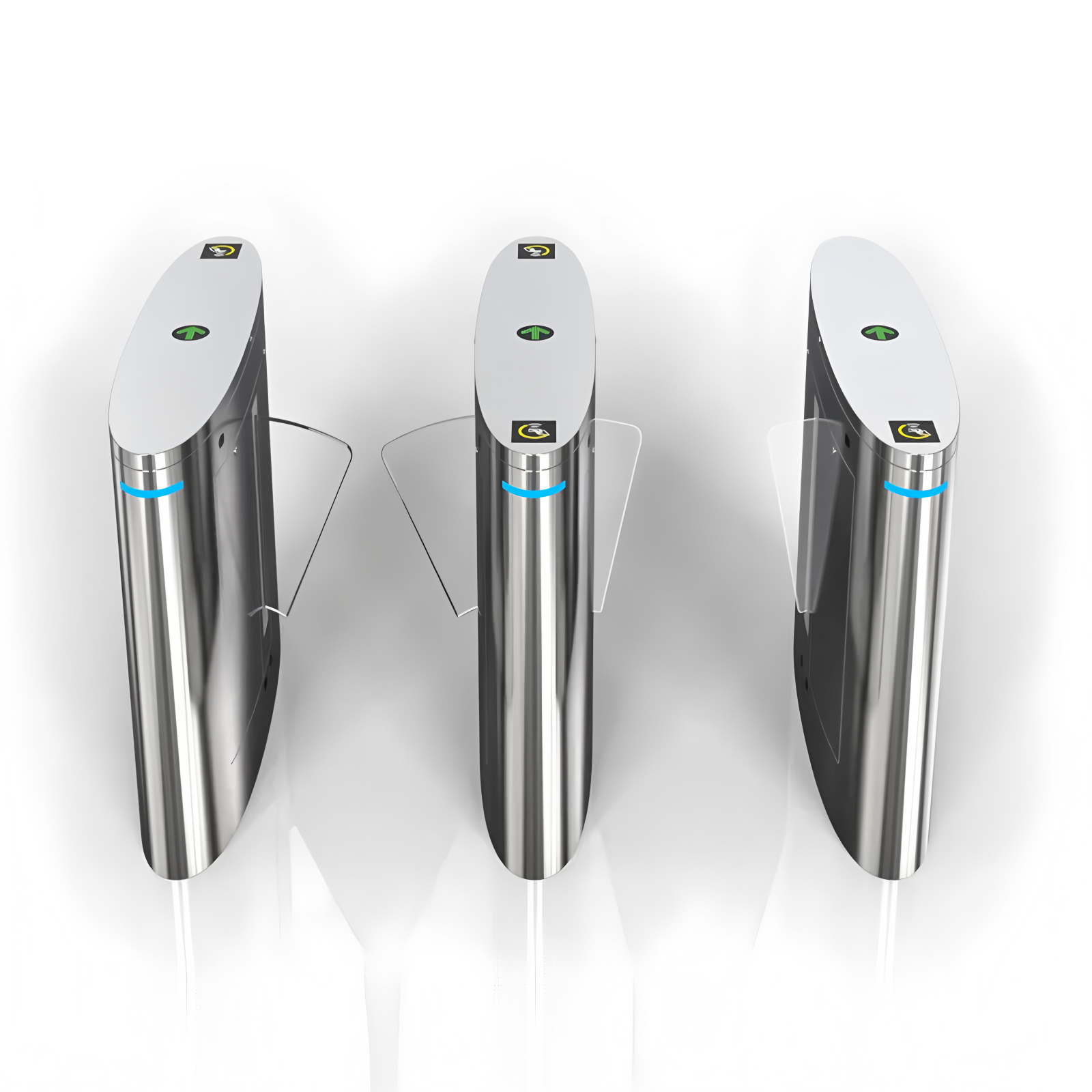 304 Grade Stainless Steel Access Control Turnstile Flap Barrier AC220V 50HZ