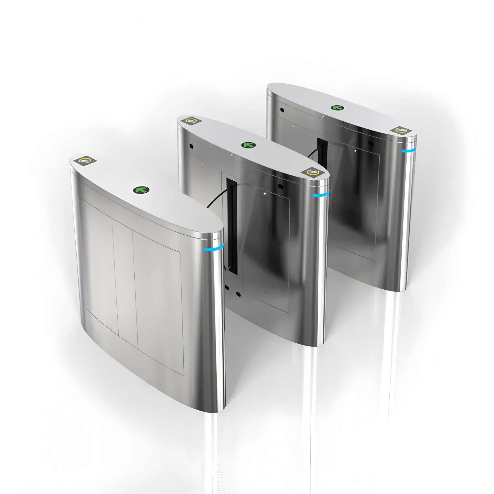 304 Grade Stainless Steel Access Control Turnstile Flap Barrier AC220V 50HZ