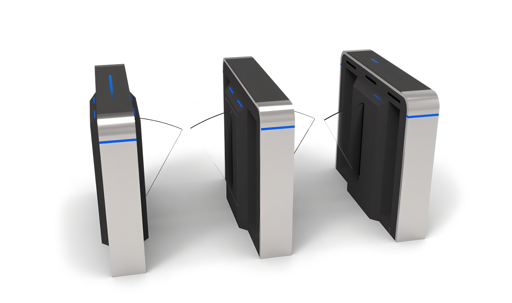 New Design Pedestrian Flap Turnstile Access Control Entry Systems With Card Reader For Building Office