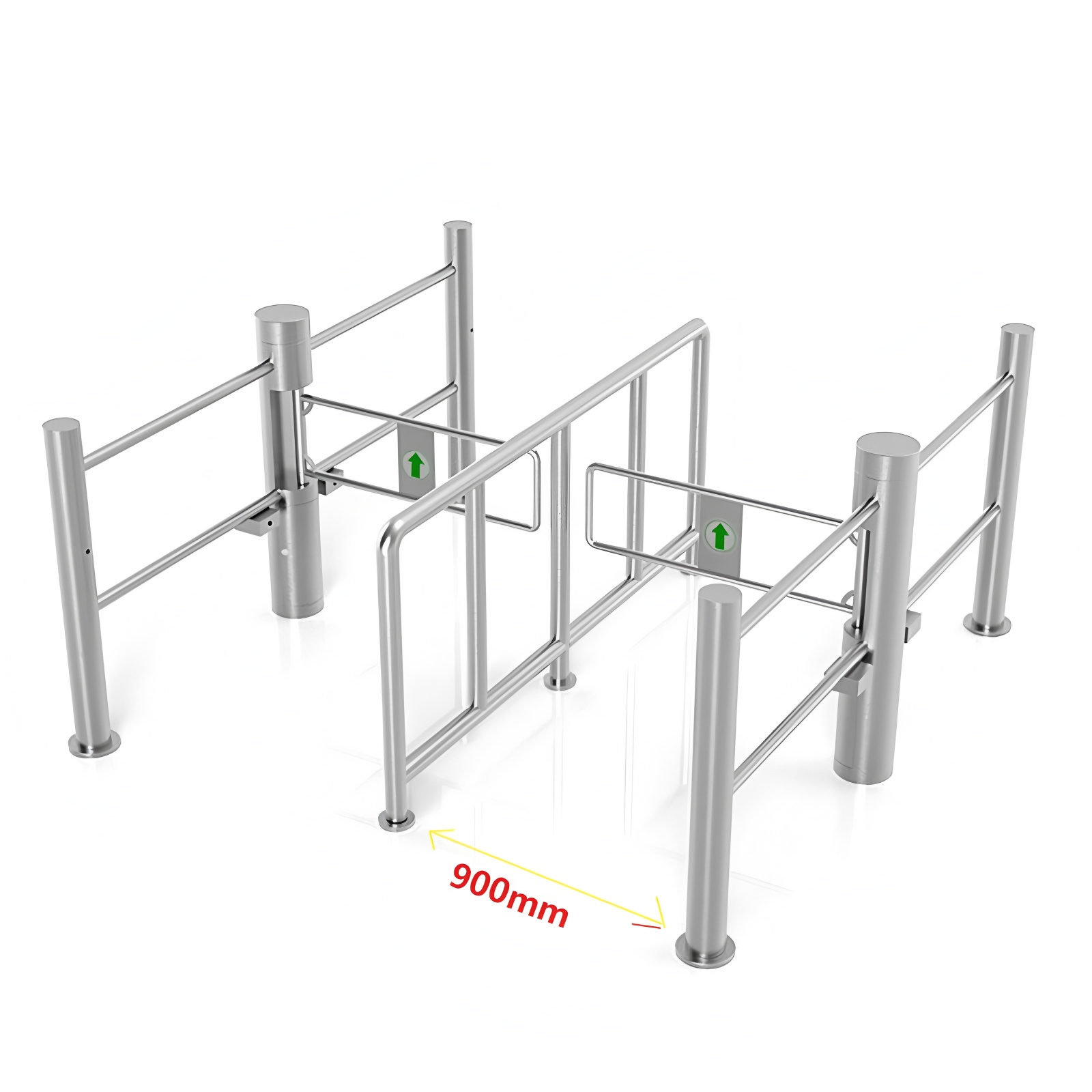 Office Facial Recognition Swing Turnstile Gate 304 Stainless Steel Access Control System