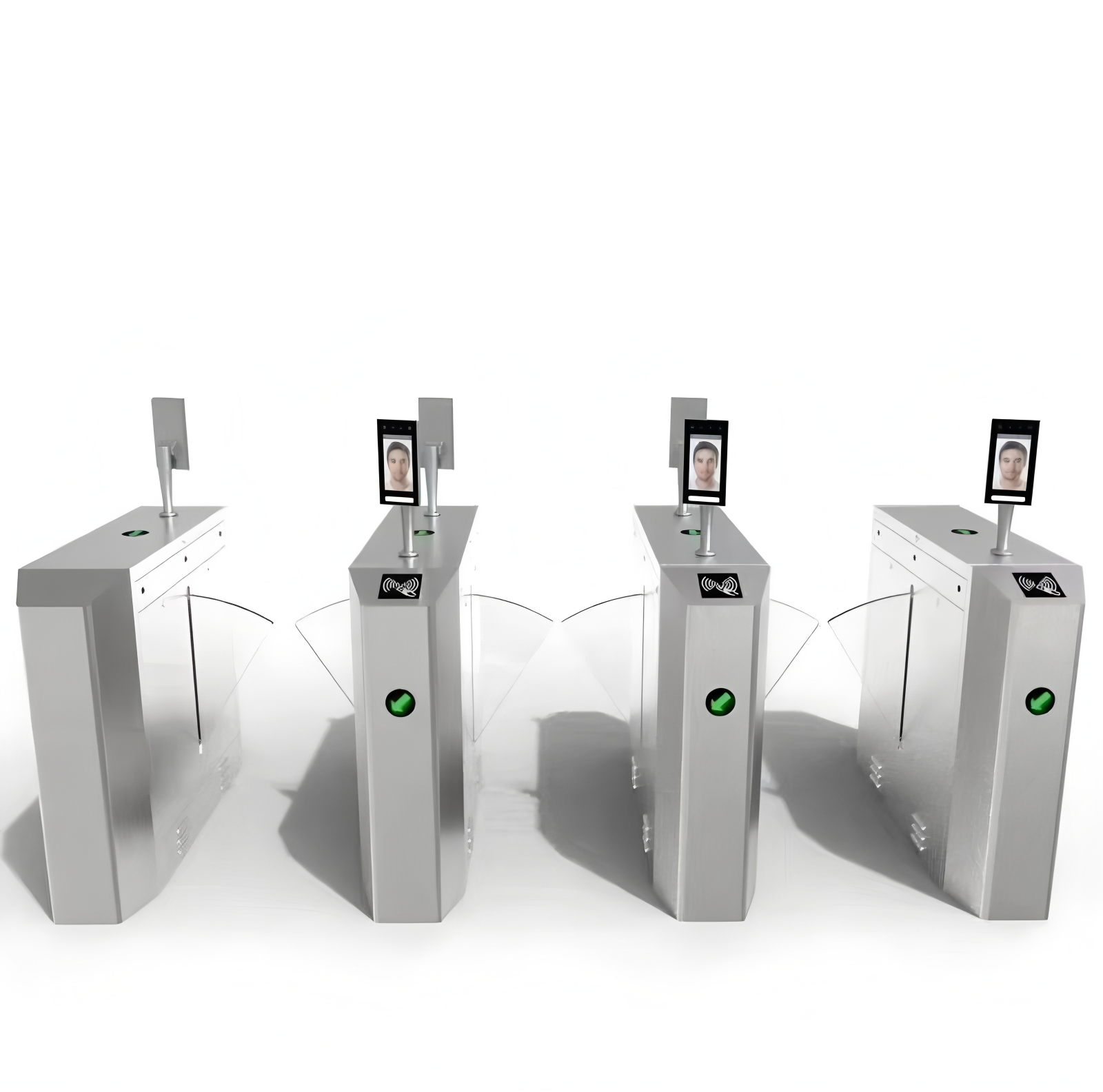 Passage Width 550-600mm Retractable Flap Barriers Wing Gate Turnstile IP40