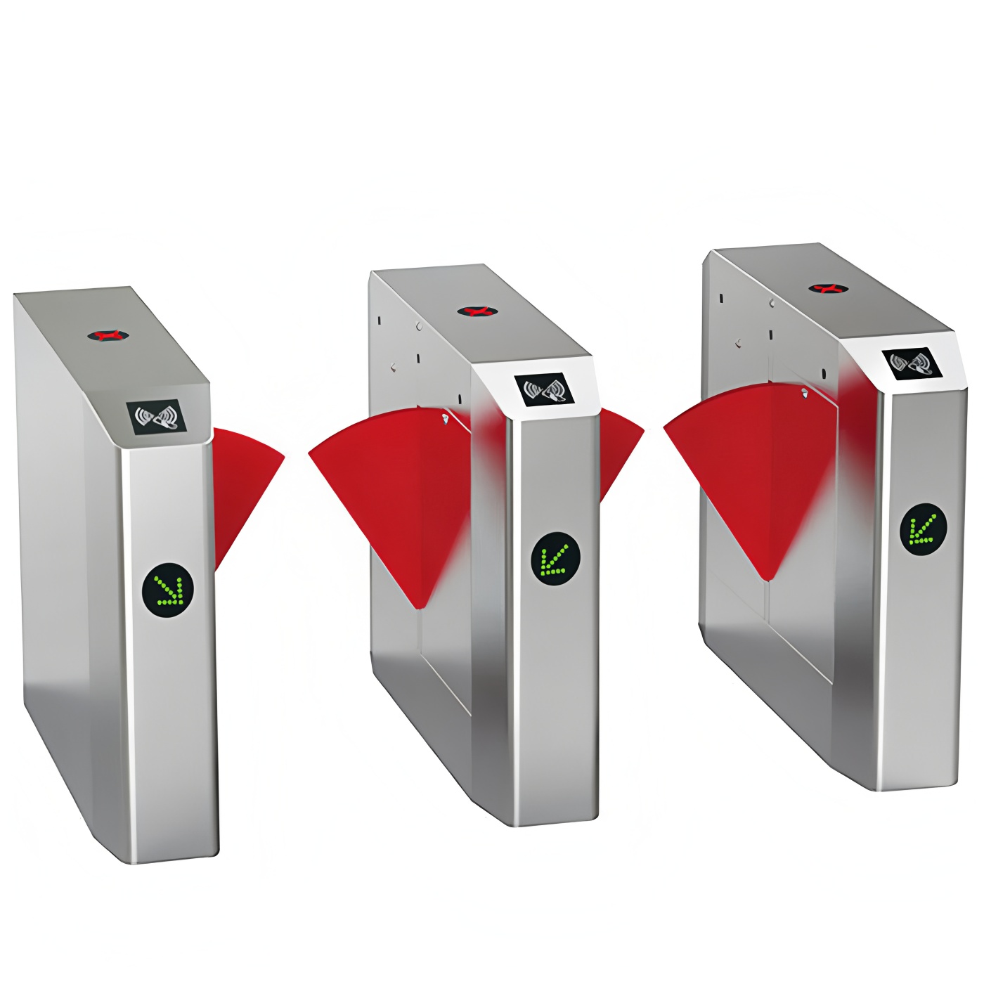 Passage Width 550-600mm Retractable Flap Barriers Wing Gate Turnstile IP40