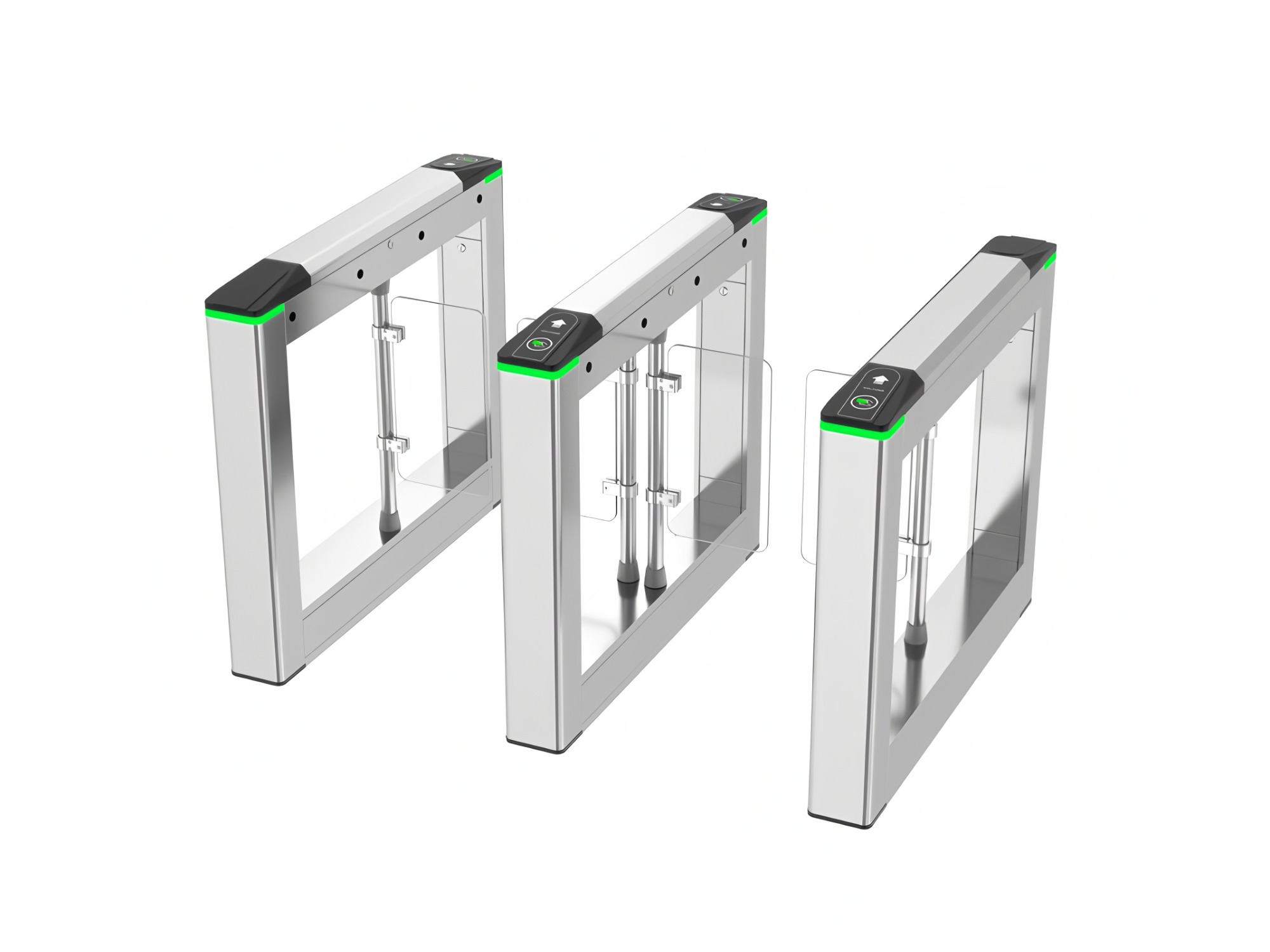 Zento Swing Barrier Gates Turnstile Access Control With Card Reader for Gym Building