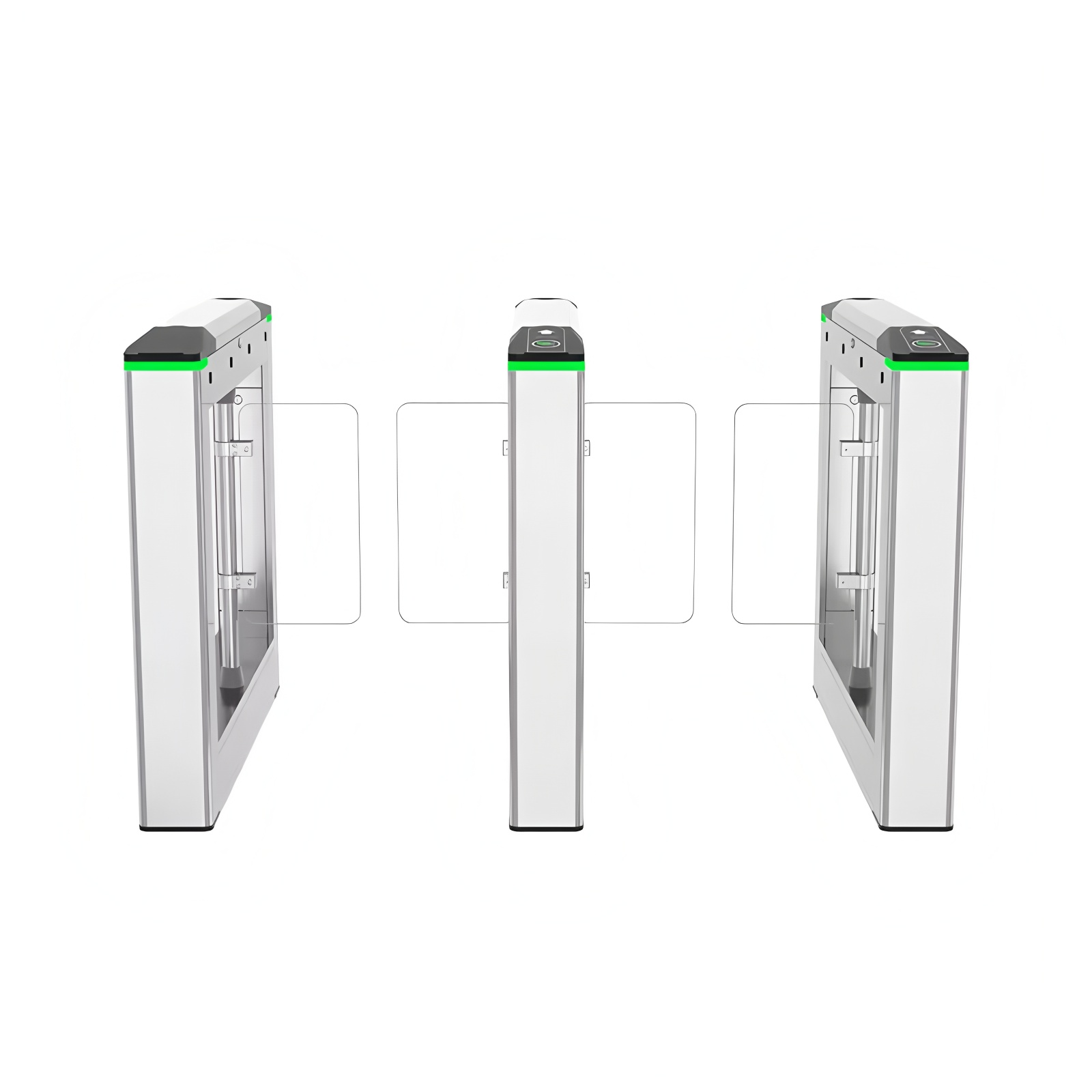 Zento Swing Barrier Gates Turnstile Access Control With Card Reader for Gym Building