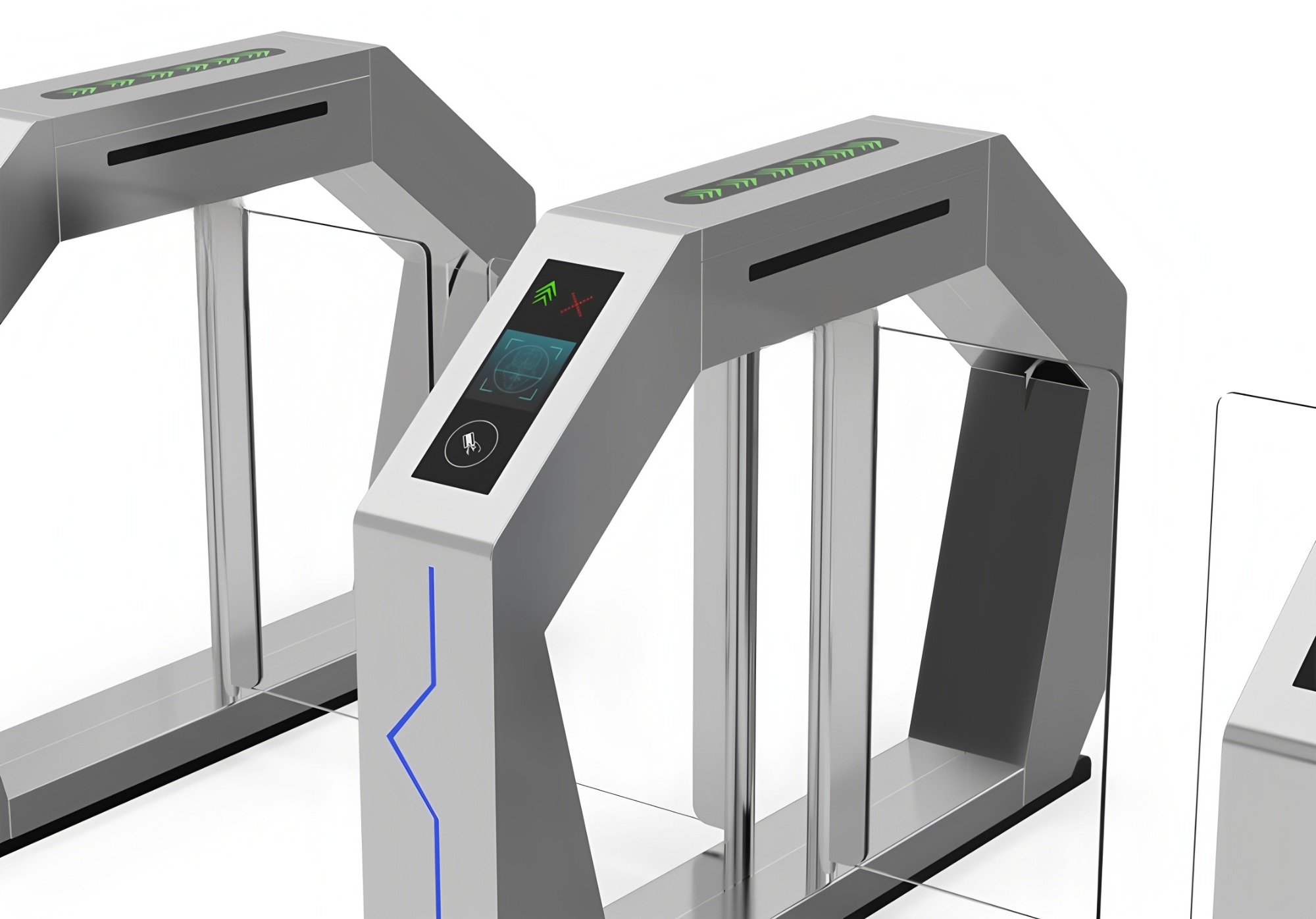 30W Running Office Building Swing Barrier Turnstiles 100r/Min