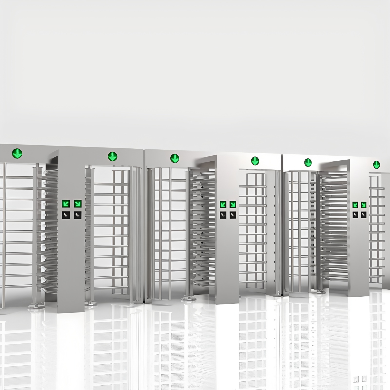 RS485 Employee Entrance Full Height Turnstile DC12V