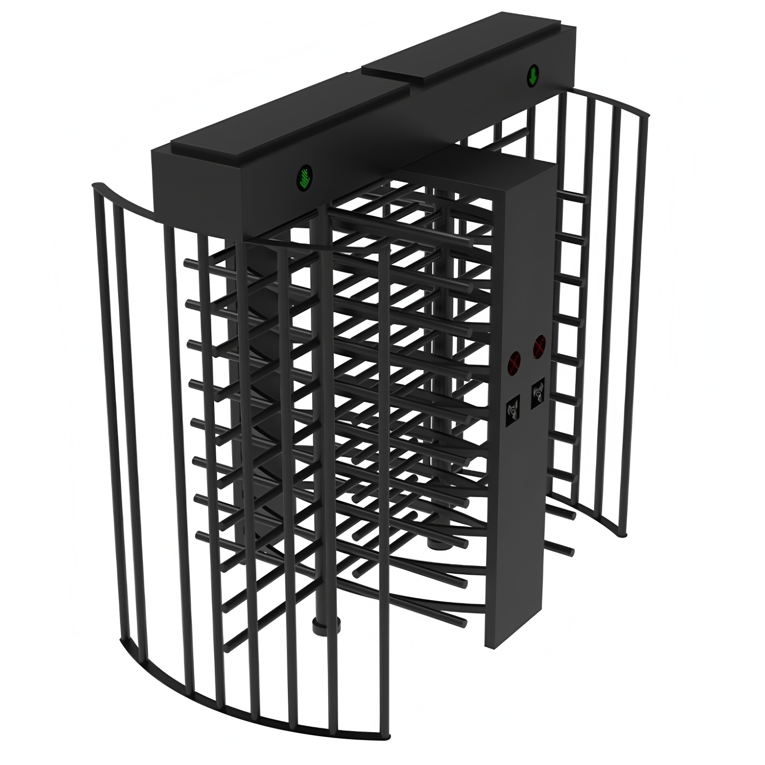 Security Revolving Full Height Turnstile Gates 120 Degree Dual Channel Access Control System
