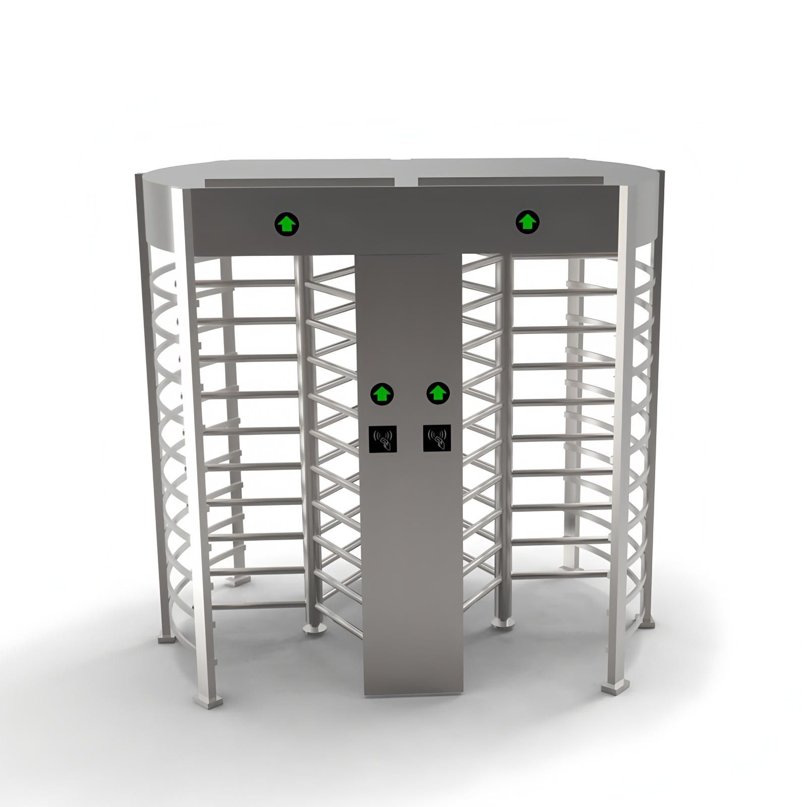 Polished 304 Stainless Steel Full Height Turnstiles AC 220V 50Hz