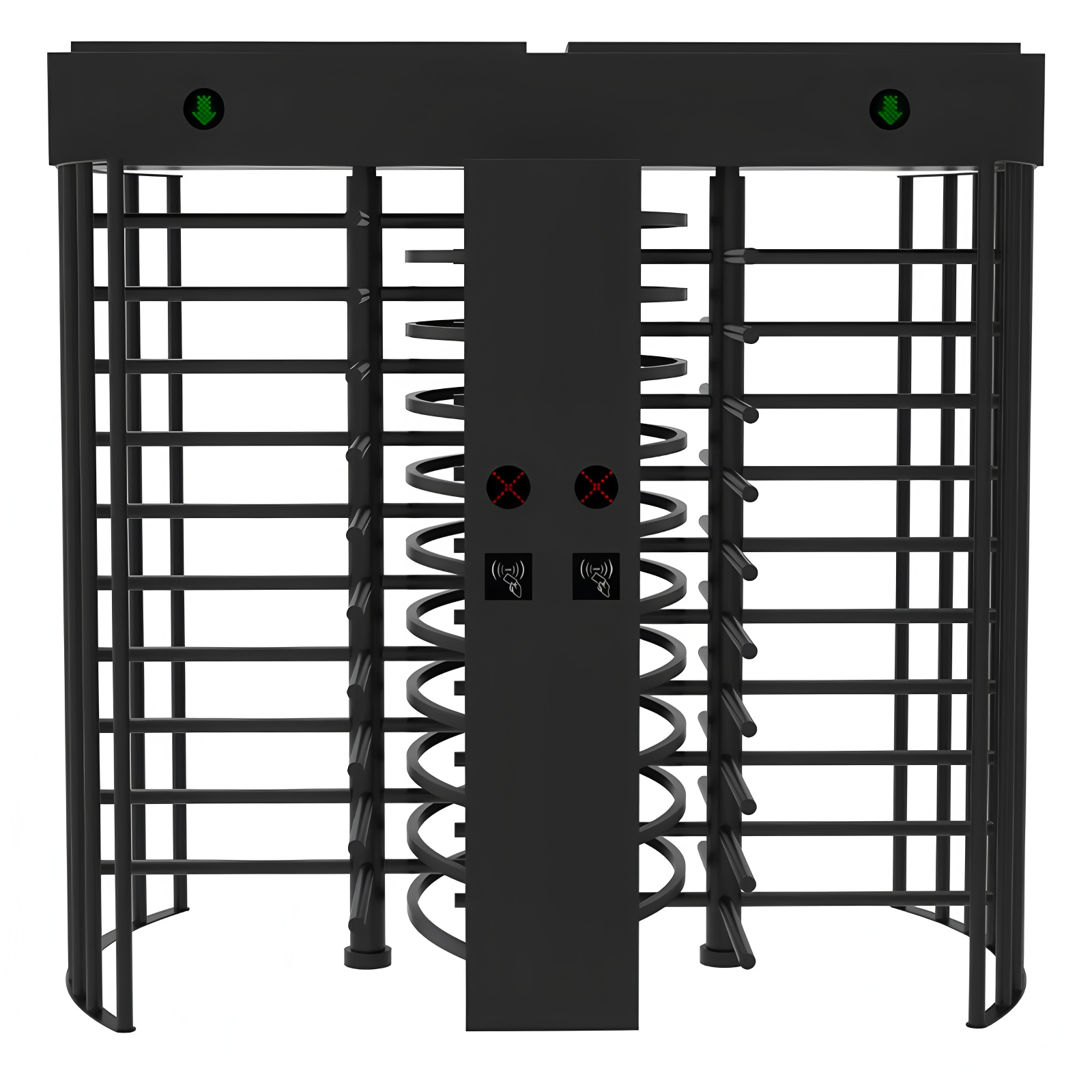 Security Revolving Full Height Turnstile Gates 120 Degree Dual Channel Access Control System