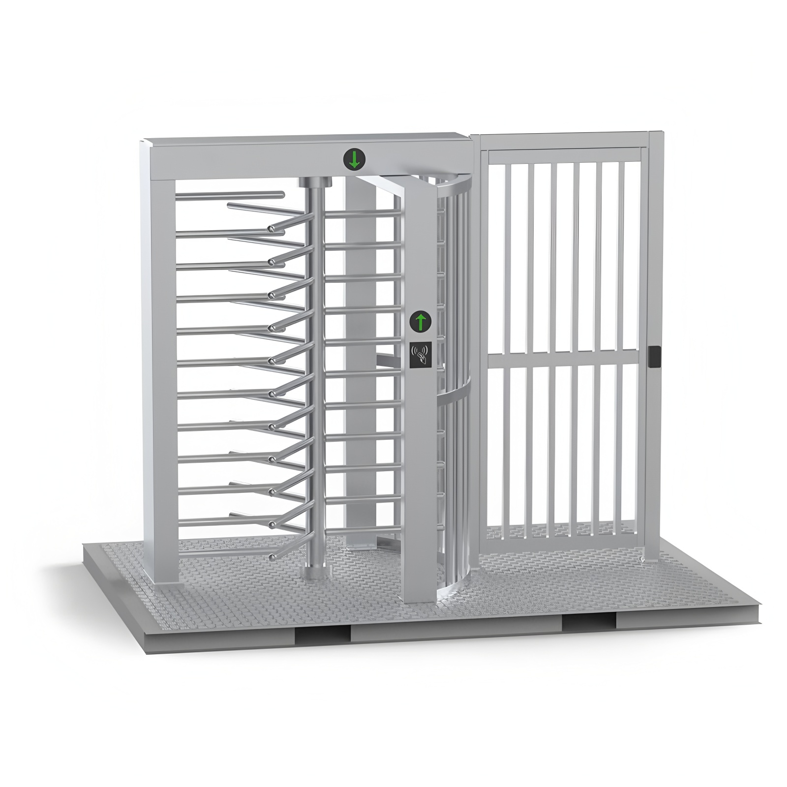 Door Access Control Equipment Security Double Channel RFID Full Height Turnstile Gate Rfid QR Barrier Gate