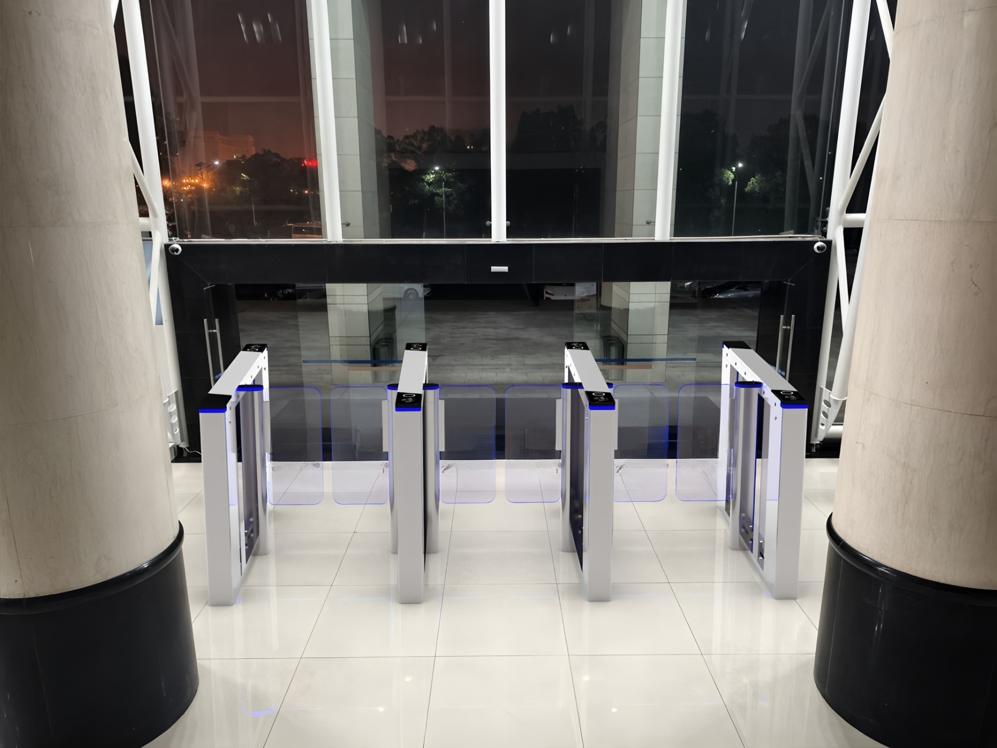 Zento Facial Recognition Turnstile Gate Swing Barrier Gate Fast Speed Pedestrian Access Control Card System