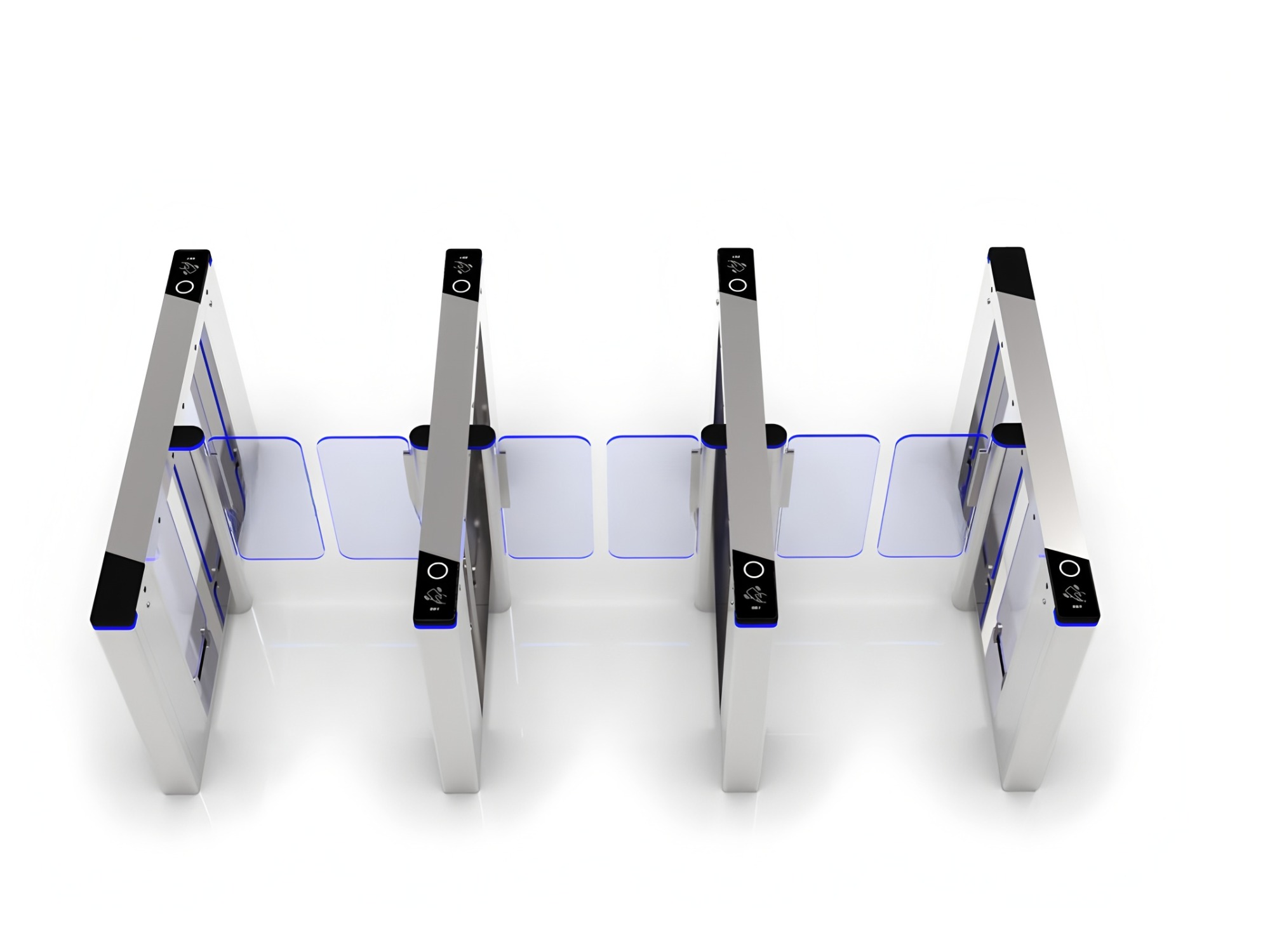 Zento Facial Recognition Turnstile Gate Swing Barrier Gate Fast Speed Pedestrian Access Control Card System
