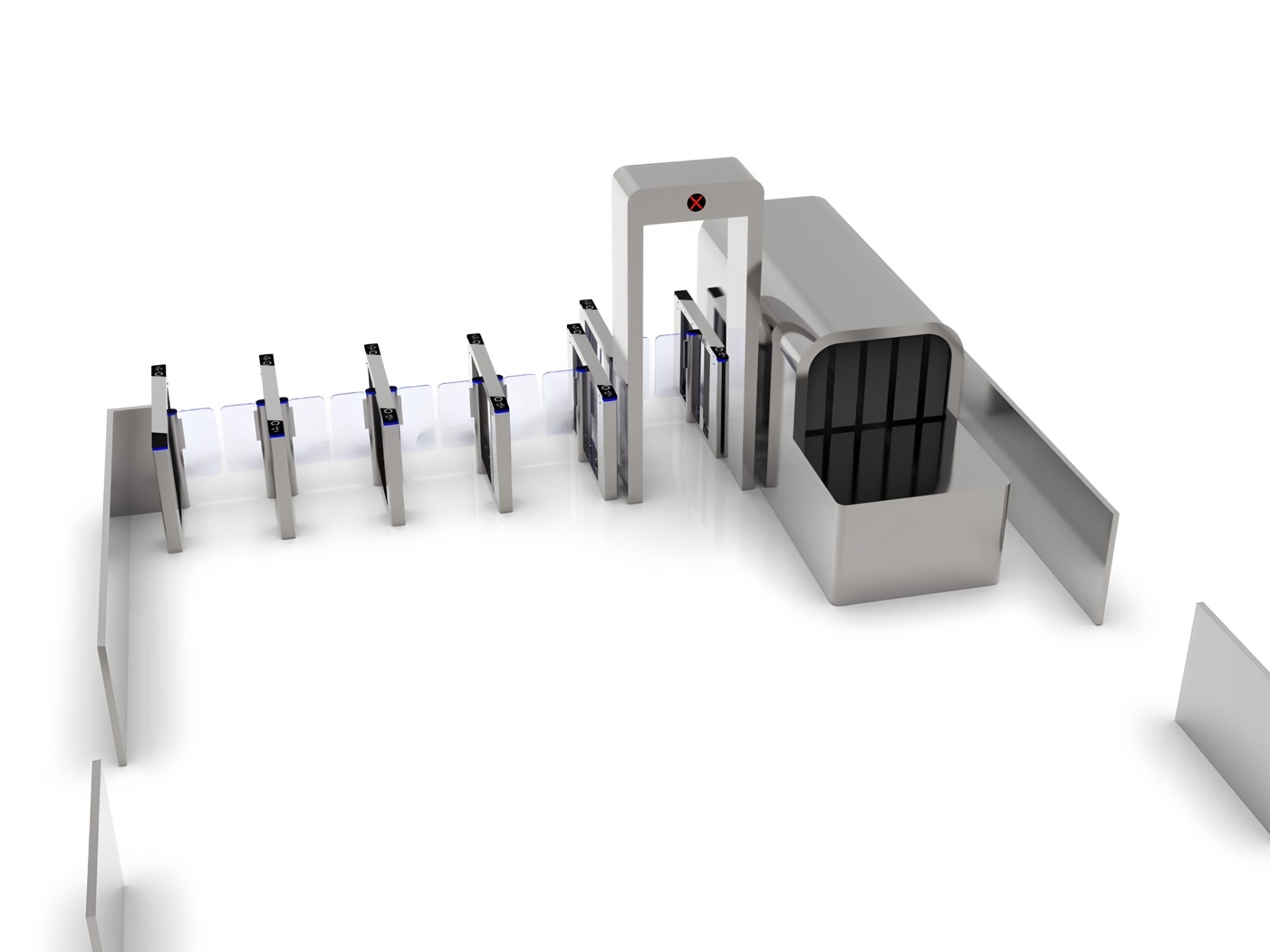 Zento Facial Recognition Turnstile Gate Swing Barrier Gate Fast Speed Pedestrian Access Control Card System