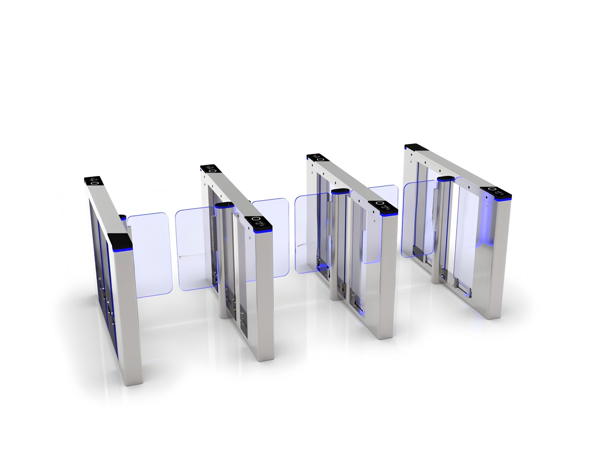 Zento Facial Recognition Turnstile Gate Swing Barrier Gate Fast Speed Pedestrian Access Control Card System