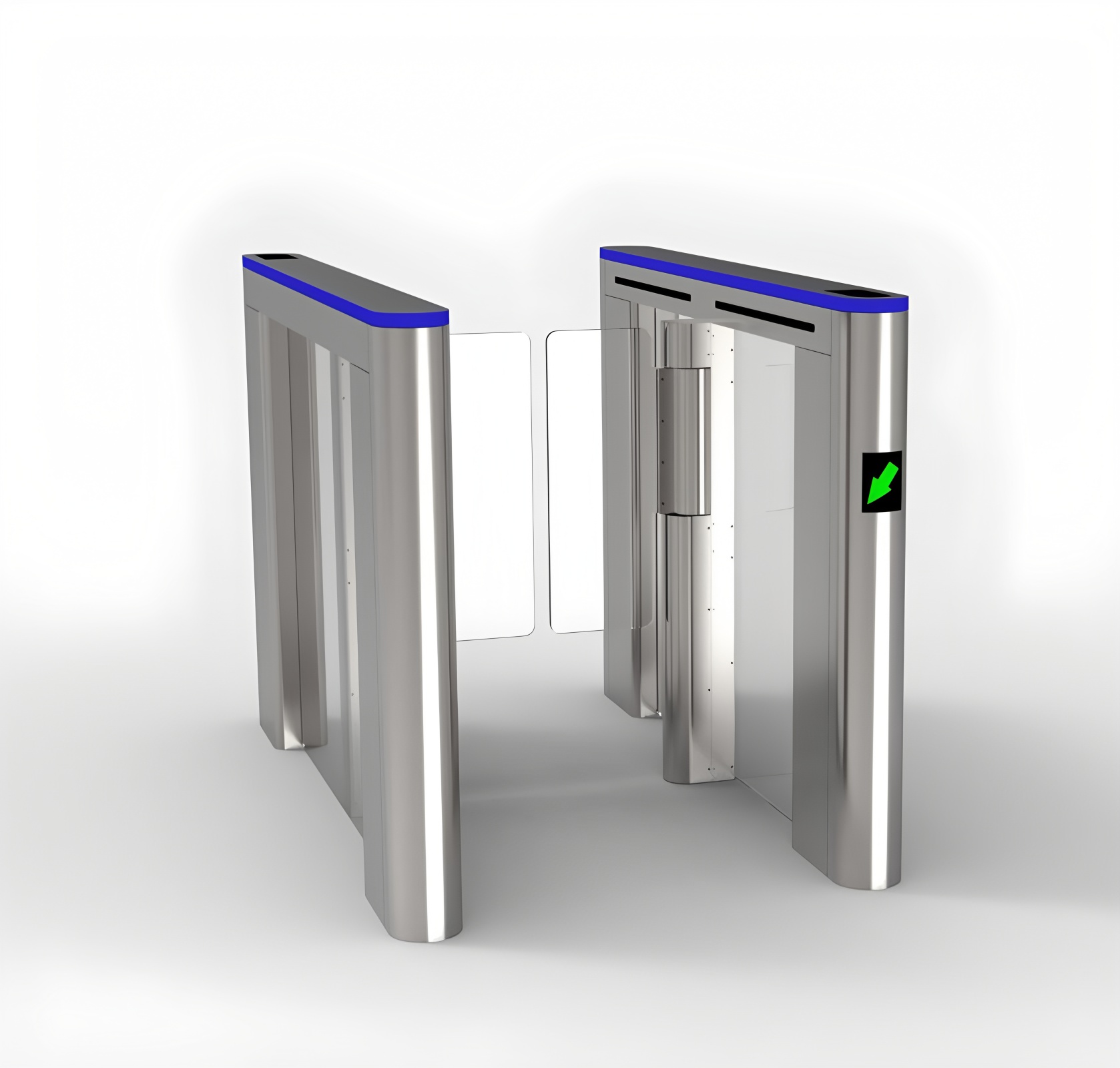 304 Stainless Steel Automatic Turnstile Flap Barrier Gate Entrance Bidirectional