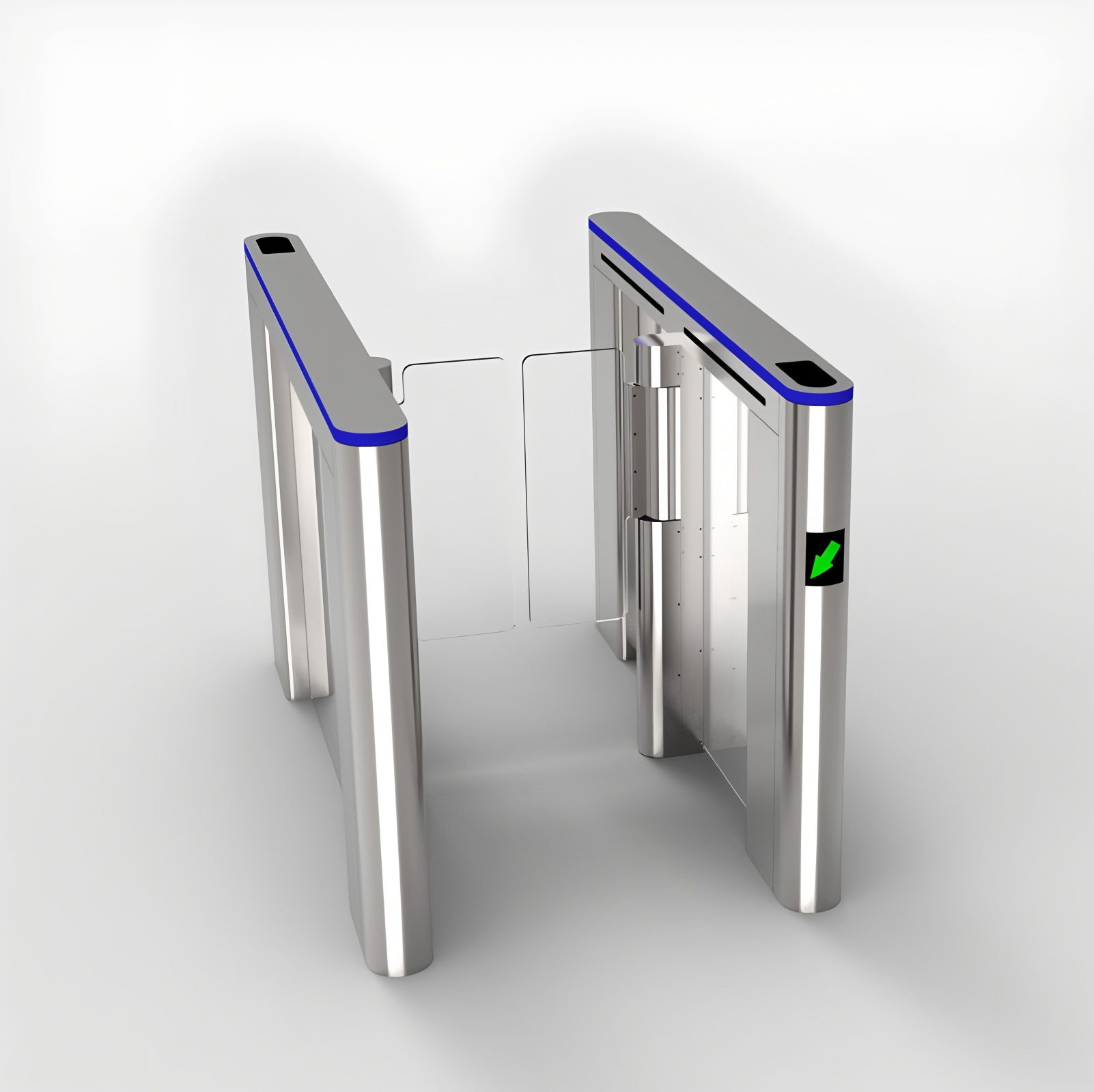304 Stainless Steel Automatic Turnstile Flap Barrier Gate Entrance Bidirectional