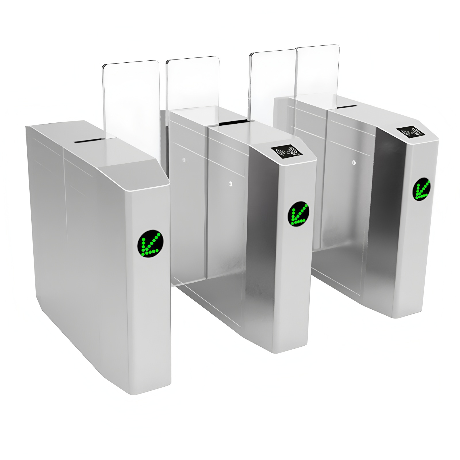 24V DC Motor Acrylic Glass Sliding Turnstile Barrier Gate CE
