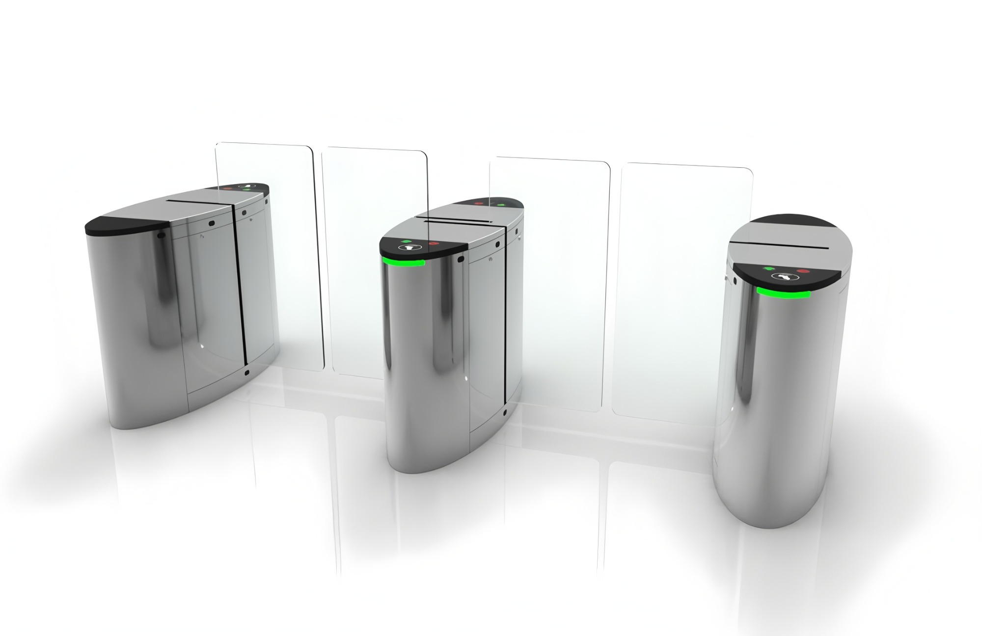 Half Height Glass Sliding Speed Gates Turnstile With Card Reader Access Control