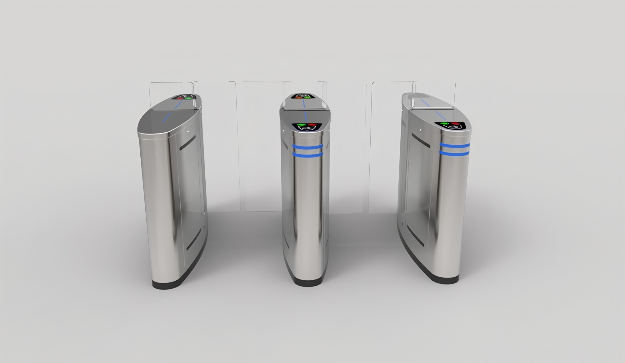 IP66 Acrylic Glass Pedestrian QR Code Scanner Security Sliding Gate Turnstile 60Hz