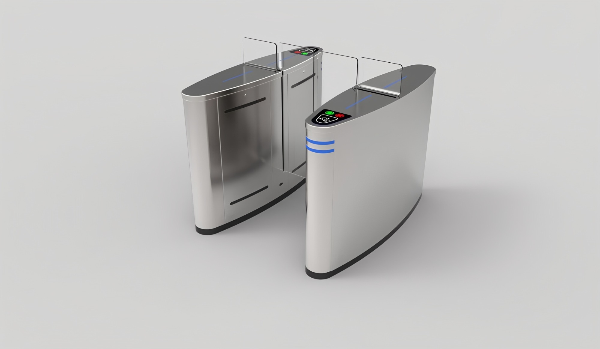 Acrylic Glass SS304 1.2mm Security Sliding Gate Turnstile With Card Reader