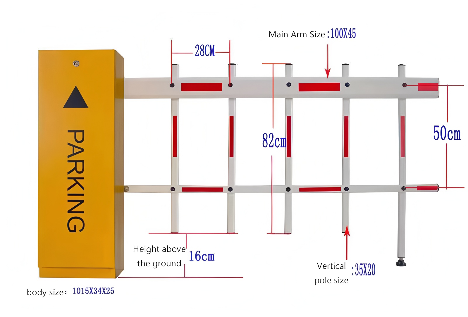 Speed Adjustable Road Traffic Barrier 24v Dc Brushless Motor With Fence