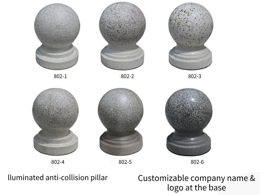 Cardlan China Solar Luminous Road Block Car Stop Led Anti-Collision Granite Stone Bollard Outdoor Guard