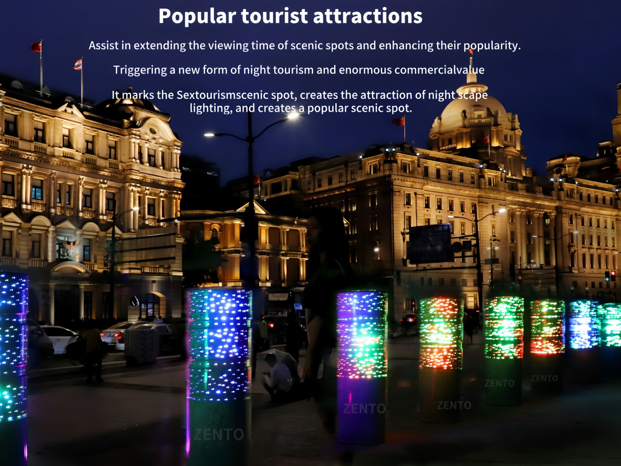 Cardlan Led Anti-Collision Stone Bollard Driveway Road Blocker Luminous Obstacle Ball Outdoor Guard Column With Pattern