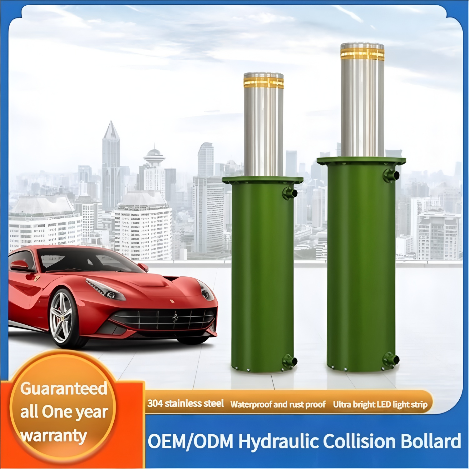 Fully Automatic Hydraulic Bollard Electric Remote Control Community Anti-Collision Isolation Pile Warning Bollard Pile