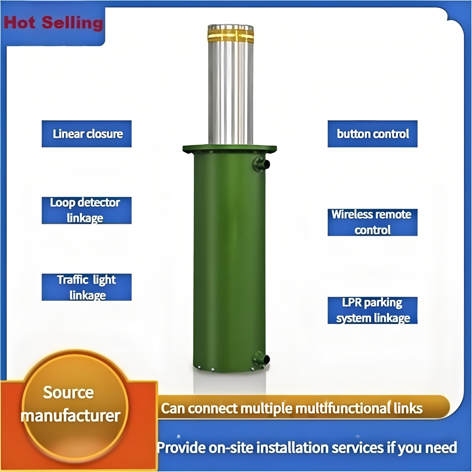 Fully Automatic Hydraulic Bollard Electric Remote Control Community Anti-Collision Isolation Pile Warning Bollard Pile