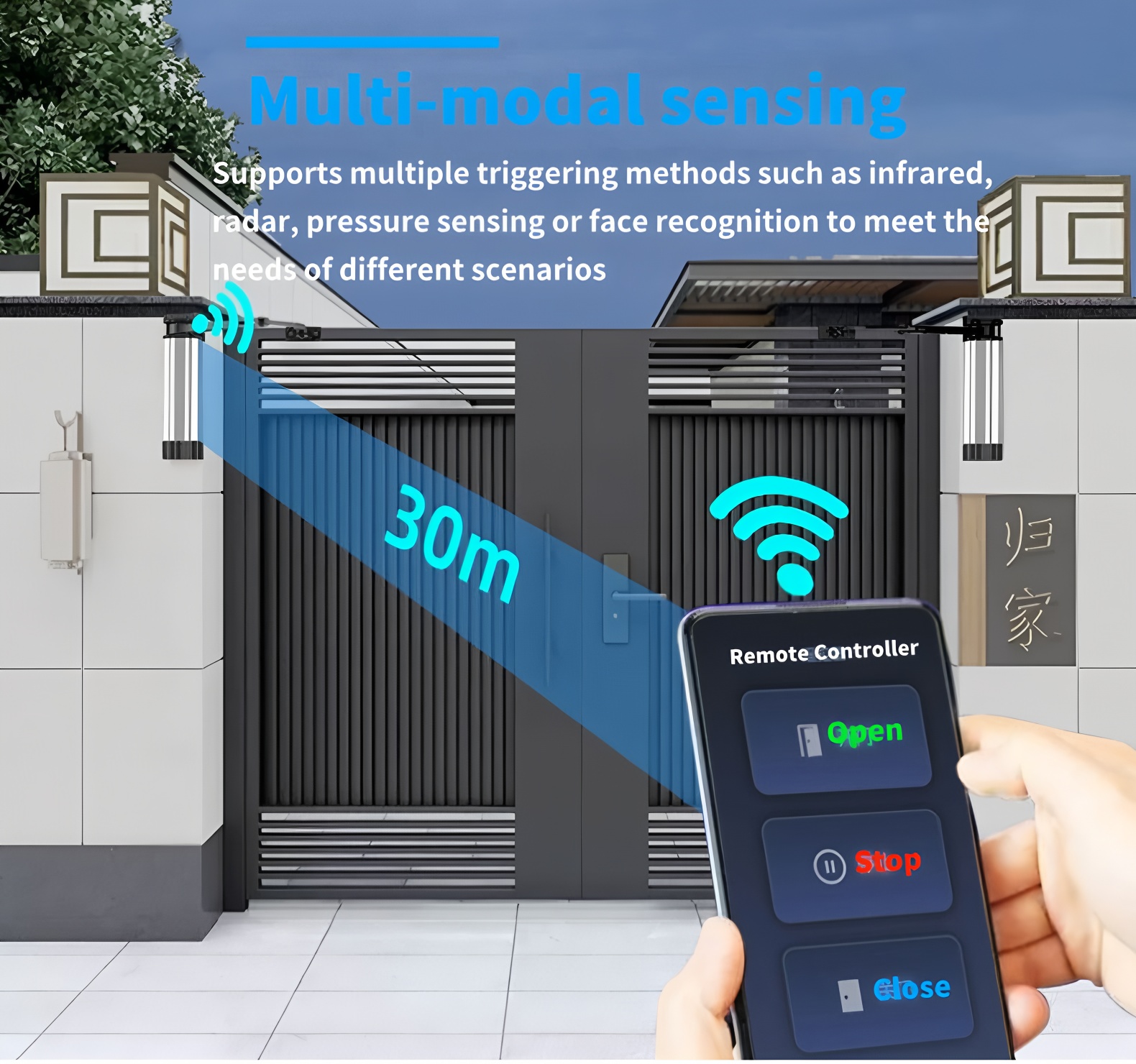 Cardlan Smart Automatic Side-mounted Door Opener for School Mall Hospital Automatic Door System