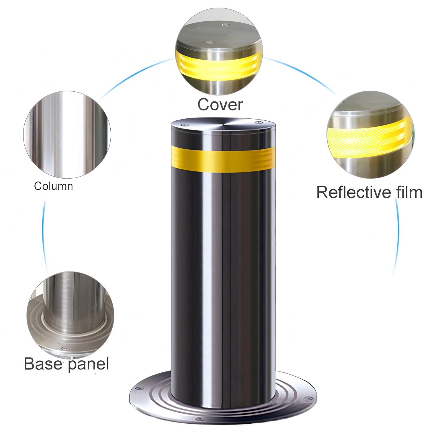Fiber Drawing Finish K6 Hydraulic Retractable Road Bollards 220V/380V
